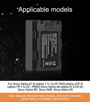 Sony, Baterija 7.2 V 2280mAh NPFZ100 NP FZ100 Baterija+LCD Dual USB Įkroviklio NP-FZ100 Fotoaparato Bateriją a9 a7R III a7 III A6600