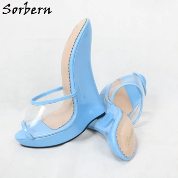 Sorbern Patentų Pleištai Paslysti Ant Sandalai Moterims Atidaryti Tne Skaidrios Pvc Ponios Platforma Batų Fetišas Vasaros Stilius Pagal Užsakymą Spalvų