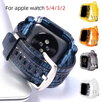 Spalvinga Minkšta Skaidria Guma Sporto Diržu, Apple Watch 38/40/42/44mm Juostos IWatch Apyrankę Series 5 4 3 2 1 Silikono