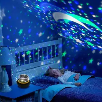 Spalvinga Pasukti Mirksi Žvaigždės Žvaigždėtas Dangus Naktį Šviesos Planetos Kambarys Gyvenimo LED Baby Light Žemės Lempa Projektoriui Visatos G3L3