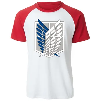 Sparnai Laisvės Mikasa T-shirts Mens Japonų Anime Marškinėlius Vyrai Trumpas Raglan Rankovėmis Vasarą Tees Viršūnes Ataka Titan Vyras marškinėliai