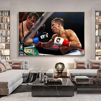 Sporto plakatas šiuolaikinės tapybos dekoratyvinės dailės spausdinimo namų dekoro bokso žaidimas sporto drobė nuotrauką