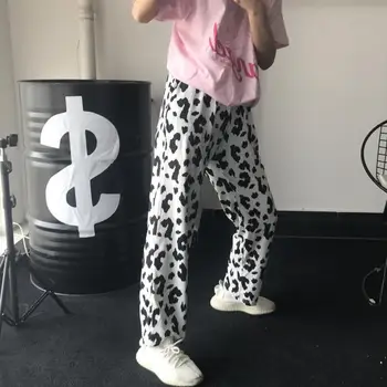 Streetwear Moterų Hip-Hop Harajuku Karvė Išspausdinti Kelnės Moterims Rudenį 2020 Negabaritinių High Waisted Kelnės Baggy Pants Jogger