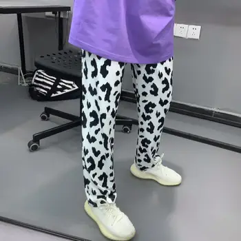 Streetwear Moterų Hip-Hop Harajuku Karvė Išspausdinti Kelnės Moterims Rudenį 2020 Negabaritinių High Waisted Kelnės Baggy Pants Jogger