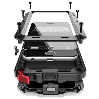 Sunkiųjų Apsaugos Atveju iPhone, 11 XR XS Max 8 7 Plius 5 5s SE Padengti Metalo, Aliuminio, atsparus smūgiams Šarvai 
