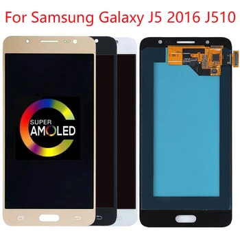 Super AMOLED J510 LCD Samsung J5 2016 LCD Ekranas Touch 