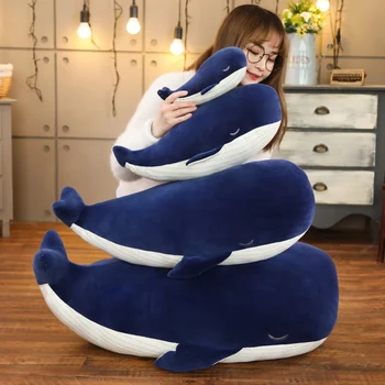 Super Minkštas Bangininis Ryklys Pliušinis Žaislas Įdaryti Jūros Gyvūnų Big Blue Whale Minkštas Žaislas Banginis Pliušas Pagalvės Vaikams, Žaislas, vaiko gimtadienio dovana
