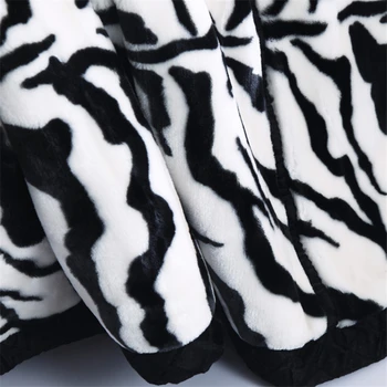 Super Minkštas Šiltas Pūkuotas Raschel Mink Antklodė Gyvūnų Zebra Odos Modelis Atspausdintas Sofa Mesti Twin Karalienės Dydžio Lovos Antklodė Žiemos