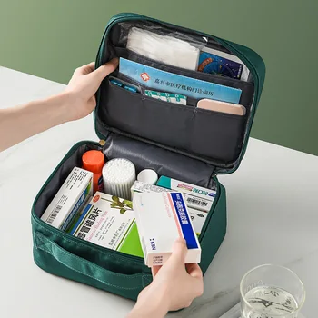 Sutirštės didelės talpos medicina lauke, namo nešiojamų saugojimo krepšys, medžiaga box, multi-funkcinė sluoksniuotos medicina dėžutę