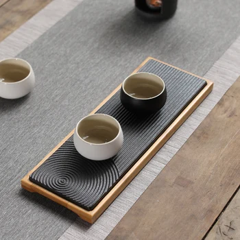TANGPIN natūralaus bambuko ir keramikos arbatos padėklai arbatos stalo, arbatos plokšteles kung fu arbatos priedai