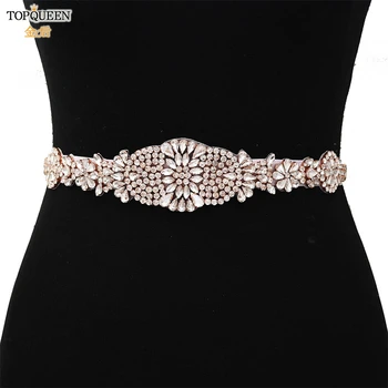 TOPQUEEN S123-RG Nuotakos Diržai Vestuvių Suknelė Varčias Diamond Diržai Suknelės China Diržo Rose Aukso kalnų krištolas Diržo Nuotakos Diržas