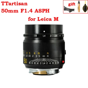 TTartisan 50mm F1.4 ASPH Objektyvą Leica M Kalno Kamera didelę Diafragmą MF Rankinio fokusavimo Fotoaparatas Lenes M1 M-2
