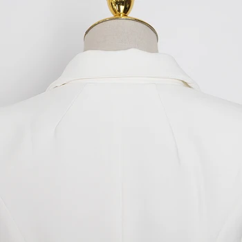 TWOTWINSTYLE Balta Minimalistinė Suknelė Moterų V-Kaklo, ilgomis Rankovėmis Aukštos Juosmens Atsitiktinis OLIS Suknelės Moteris Naujų Drabužių 2020 M. Rudenį