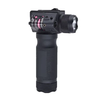 Taktinis Išilginė rankena Sunku šviesos LED Žibintuvėlis su raudona Žalia Lazerio Pakeitimas Pakeitimas Tinkama akyse medžioklės 20mm