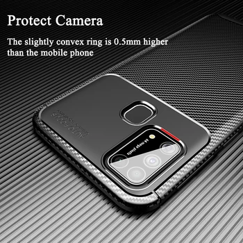 Telefono dėklas Samsung Galaxy M31s Padengti Prabanga Anglies Pluošto, Minkštos Silikono TPU atsparus smūgiams Bumper Case for Samsung M31s M31
