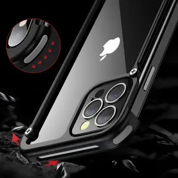 Telefono dėklas Skirtas iPhone 12 ir 12 pro prabangaus Metalo Rėmo Formą Su oro Pagalvė atsparus smūgiams originalus atveju Bamperis Atgal Bover Kietas Atveju