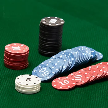 Texas Hold ' em Pokerio Žetonų Rinkinys Nešiojamų Lošimų stalo Žaidimas Vakarienę Žaidimai