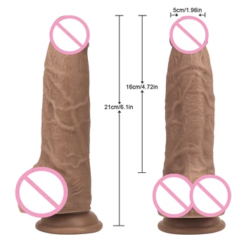 Tikroviškas Penis Skersmuo 5cm Dildo Didžiulį Gaidys Minkštas Dvigubas Silikono Dick Suaugusiųjų Žaislai Nekilnojamojo Odos Touch Sekso Žaislai Moterims, Masturbator