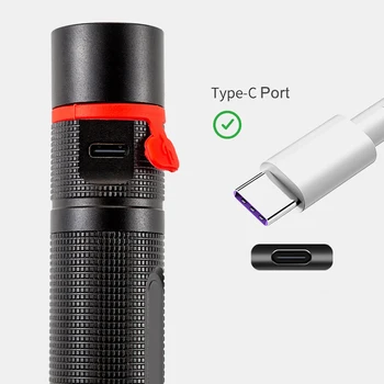 Topcom 365nm LED UV Žibintuvėlis Galingas 5w UV Žibintuvėlis Ultraviole Šviesos USB Įkrovimo Juoda Filtras, Šviesos, Anti-fake Nustatymo