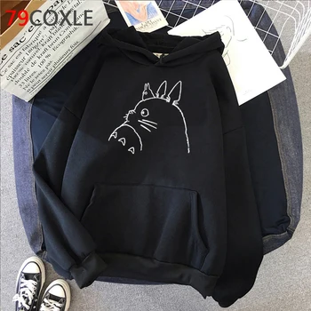 Totoro Studio Ghibli hoodies moterų streetwear grunge femme bliuzono palaidinės hip-hop streetwear