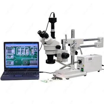 Trinokulinis Optinio Pluošto Strėlės Mikroskopu--AmScope Prekių 3,5 X-90X Trinokulinis Optinio Pluošto Strėlės Stereo Mikroskopas su 10MP Kamera