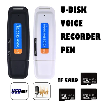 U Disko Mini Diktofonas Pen Skaitmeninis Diktofonas, Garso Garso, USB 2.0 Flash Drive 1-32GB Micro SD TF Kortele, MP3, WAV