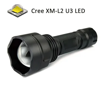UF-1505 Lanterna Cree XM-L2 U3-1A Taktinis Žibintuvėlis Fakelas Zoom Linternas LED Blykstė(1x18650)