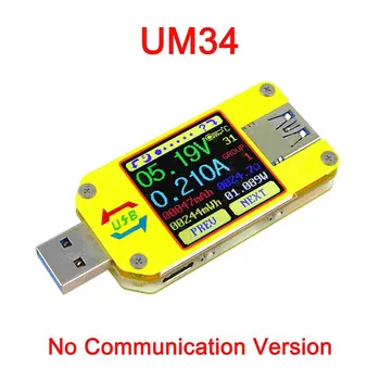 UM34 UM34C APP USB 3.0 Tipas-C DC Voltmeter ammeter įtampa srovės matuoklis