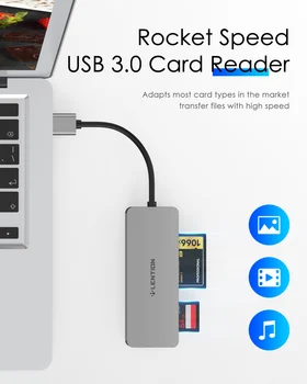 USB 3.0 CF/SD/Micro SD Kortelių Skaitytuvas, SD 3.0 Kortelės Adapterį SD/SDHC/SDXC/MMC/RS-MMC/Micro SD/Micro SDHC/Micro SDXC/CF Tipas I