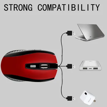 USB Belaidės Pelės, Bevielės Lazerinės įmontuota Įkraunama Baterija, KOMPIUTERIO, Nešiojamojo kompiuterio su įkrovimo kabelis Kompiuteris Žaidimų