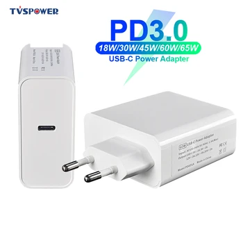 USB C Maitinimo Adapteris PD/QC3.0 65W/60W/45W/30W/18W TIPAS-C Sieninis Kroviklis,USB-C Nešiojamieji kompiuteriai/ 