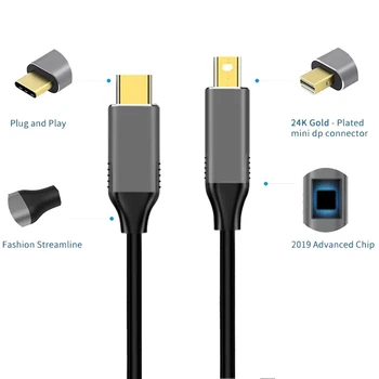 USB C Mini Displayport Kabelis USB C Tipo 