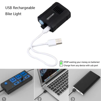 USB Įkrovimo Priekinė Rankena Dviračio Lempa, 5 Režimai, Dviračių Nuoma priekinis žibintas su 2000mAh įmontuota Baterija Naktį Dviračiu