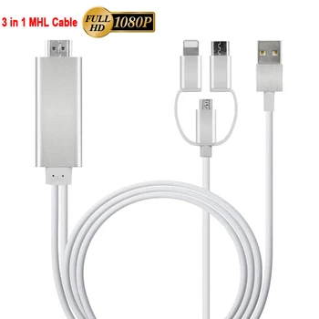 USB į HDMI Kabelis Adapteris Keitiklis Veidrodis Mesti MHL Kabelis, Mikro USB C Tipo HDMI 