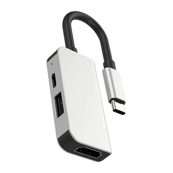 USB3.1 Hub Tipas-C HD+USB Adapteris 3-in-1 Multi-funkcinis Nešiojamas Splitter Konverteris Dokas