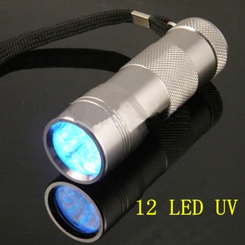 UV Šviesos, ultravioletinės UV 12 LED Žibintuvėlį, Fakelą Lauko Girlianda Naktį Avarinės Šviesos Žibintuvėlis LED Šviesos