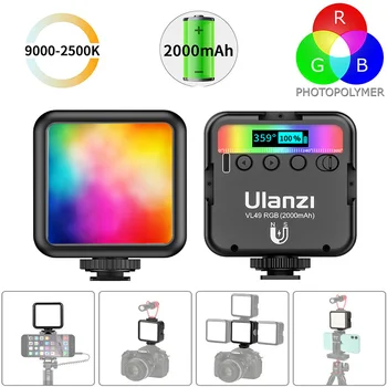 Ulanzi Mini RGB LED Šviesos Su Trikoju Selfie Spalvinga Fotografija Apšvietimo TikTok Vlogging Trumpą Vaizdo įrašą 
