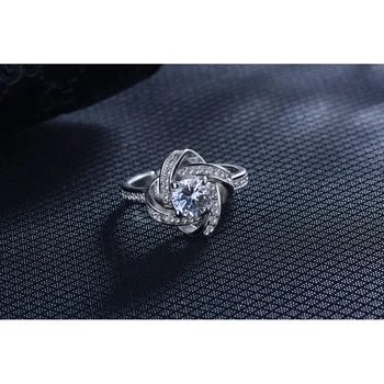 Unikalaus Dizaino, Mados Sidabro Kubinių Cirkonio Kristalų Vestuvių Žiedai Moteris Reguliuojamas Vestuvinis žiedas Bijoux