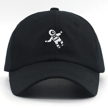 Unisex mados astronautas siuvinėjimo beisbolo kepuraitę medvilnės reguliuojamas snapback kepurės moterims, vyrams, hip-hop skrybėlės lauko kelionių sporto bžūp