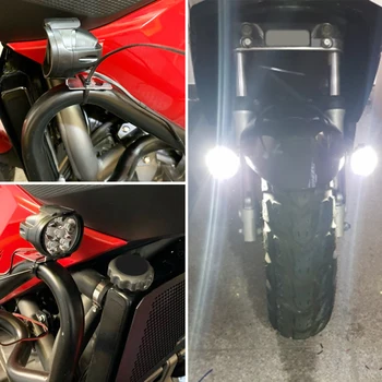 Universalus Motociklas LED Žibintų Balta Lempa, Motociklo Vairuotojo Akiratyje Honda CBR 1000 RR Goldwing gl1500 transalp XLT600