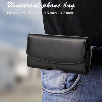 Universalus telefono dėklas Prabanga slim Klubo Diržo Dangtelis mobiliojo maišelis, Dėklas Juodos Odos Šveitimas huawei honor 10 Apima, 