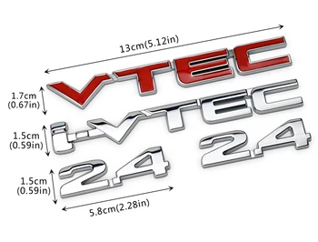 Už 2.4 VTEC Metalo Lipdukas Ženklelis Honda Accord Civic Odyssey Jade Miesto Tilptų Džiazo CRV Elysion Pilotas Patvarus Automobilis Emblema Decal