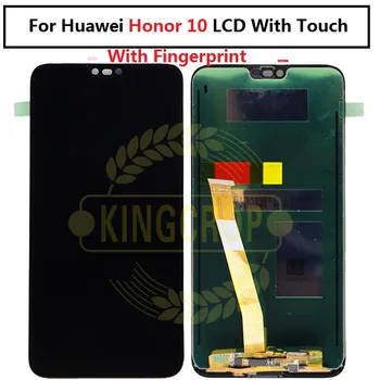 Už Garbę 10 Ekranas su rėmu Huawei Honor 10 LCD Ekranas, Jutiklinis Skydelis Su pirštų Atspaudų Asamblėjos atsarginės Dalys