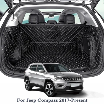 Už Jeep Compass 2017-Pateikti Automobilių Grindų Kilimėlis Odinis Dėklas Kilimų Linijinių Krovinių Custom Auto Bagažo Skyriaus Kilimėlis Kiliminė Danga, Vidaus Kilimėliai