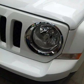 Už Jeep Patriot 2011 2012 2013 2016 ABS Chrome Priekinis Žibintas Lempos Atspalvis Padengti Automobilio Apdaila priekinis žibintas Priedai