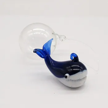 Užsakymą rankų darbo slankiojo stiklo Dolphin Mini Statulėlės akvariumo apdaila pakabukas Priedai Japonų Stiliaus Jūrų gyvūnų statula