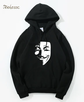 V For Vendetta Hoodies Mens 2021 Žiemą, Rudenį Bliuzoną Su Gobtuvu Hip-Hop Streetwear Filmo Marškinėlius Fleece Šilti Megztiniai Vyrams