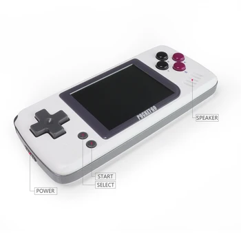 V2 PocketGo žaidimų konsolės 2.4 colių ekrano šviesą žaidimų konsolę su 32G TF kortelė NE / GB / GBC / SNES / SMD PS1 žaidimų konsolės
