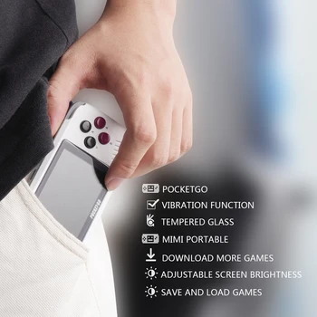 V2 PocketGo žaidimų konsolės 2.4 colių ekrano šviesą žaidimų konsolę su 32G TF kortelė NE / GB / GBC / SNES / SMD PS1 žaidimų konsolės