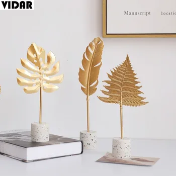 VIDAR Nordic Light Luxury Kaustytomis Geležies Vėžlys Lapų Ornamentais, Namų Dekoracijas Kambarį Kambarį Darbalaukio Smulkaus Baldai